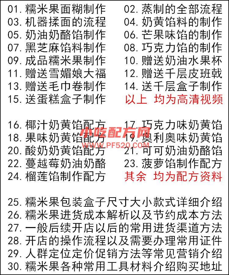 网红糯米果商用技术配方视频教程 小吃技术联盟配方资料 第9张